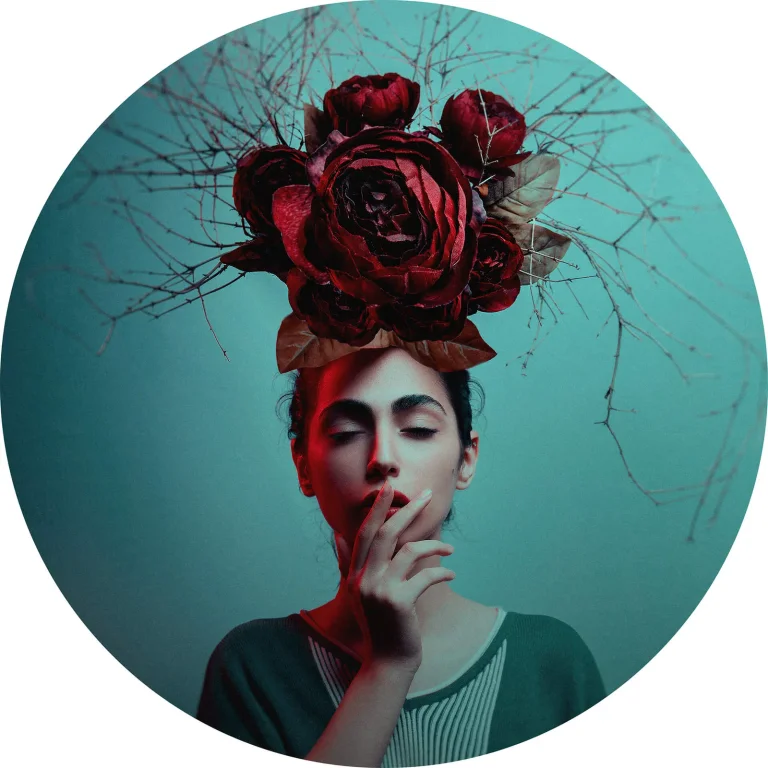 Flowers in Her Hair - Wall Mural 5507 - Round - 144cm diameter — Ảnh 2