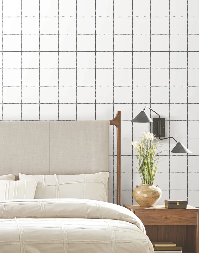 La Vitre Plaid Wallpaper - Carbon Black — Ảnh 2