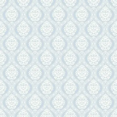 Small Scale Ogee Wallpaper - Sky