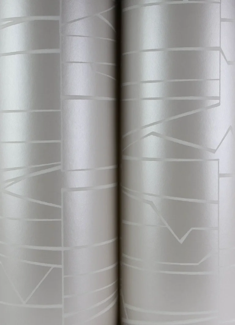Huntington Geometric Stripe Wallpaper - Silver — Ảnh 3
