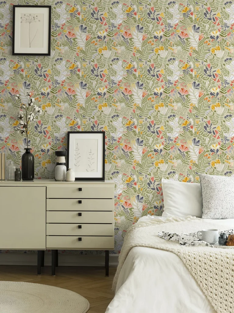 Brittsommar Woodland Floral Wallpaper - Green — Ảnh 2
