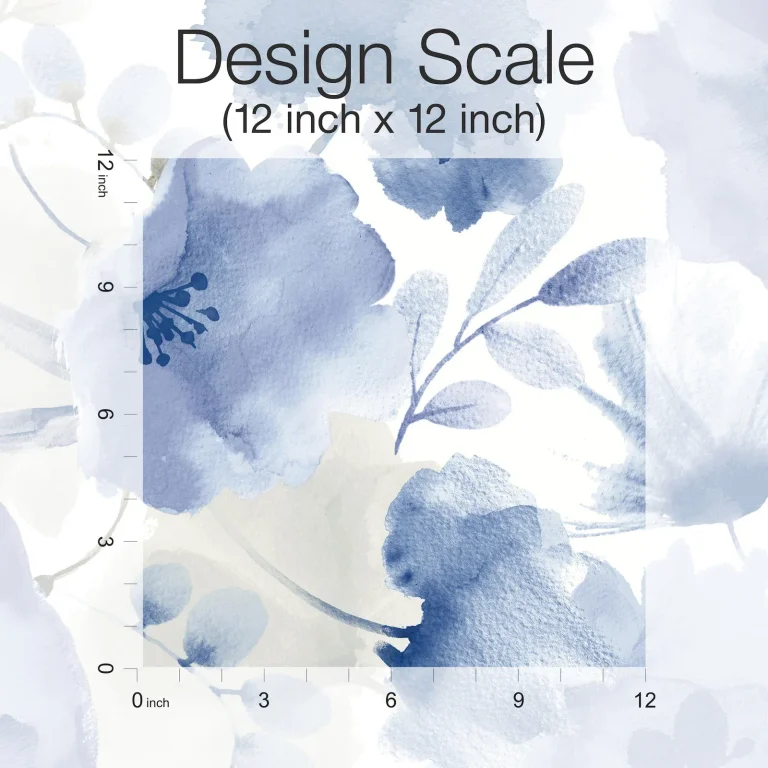 Watercolor Bouquet Wallpaper - Cobalt — Ảnh 8