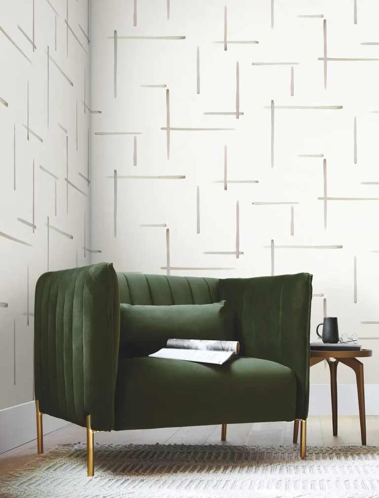 Gilded Sumi-E Wallpaper - Orchid/Glint — Ảnh 6