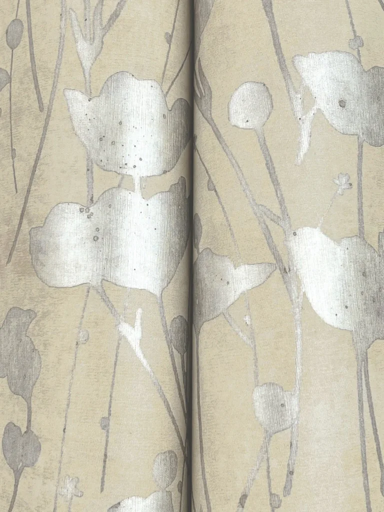 Ronald Redding Shimmering Poppies Wallpaper - Cream — Image 4