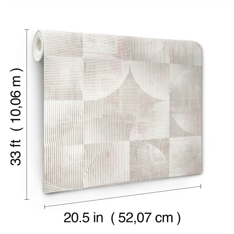 Woodbine Abstract Geometric Wallpaper - Rose — Ảnh 2