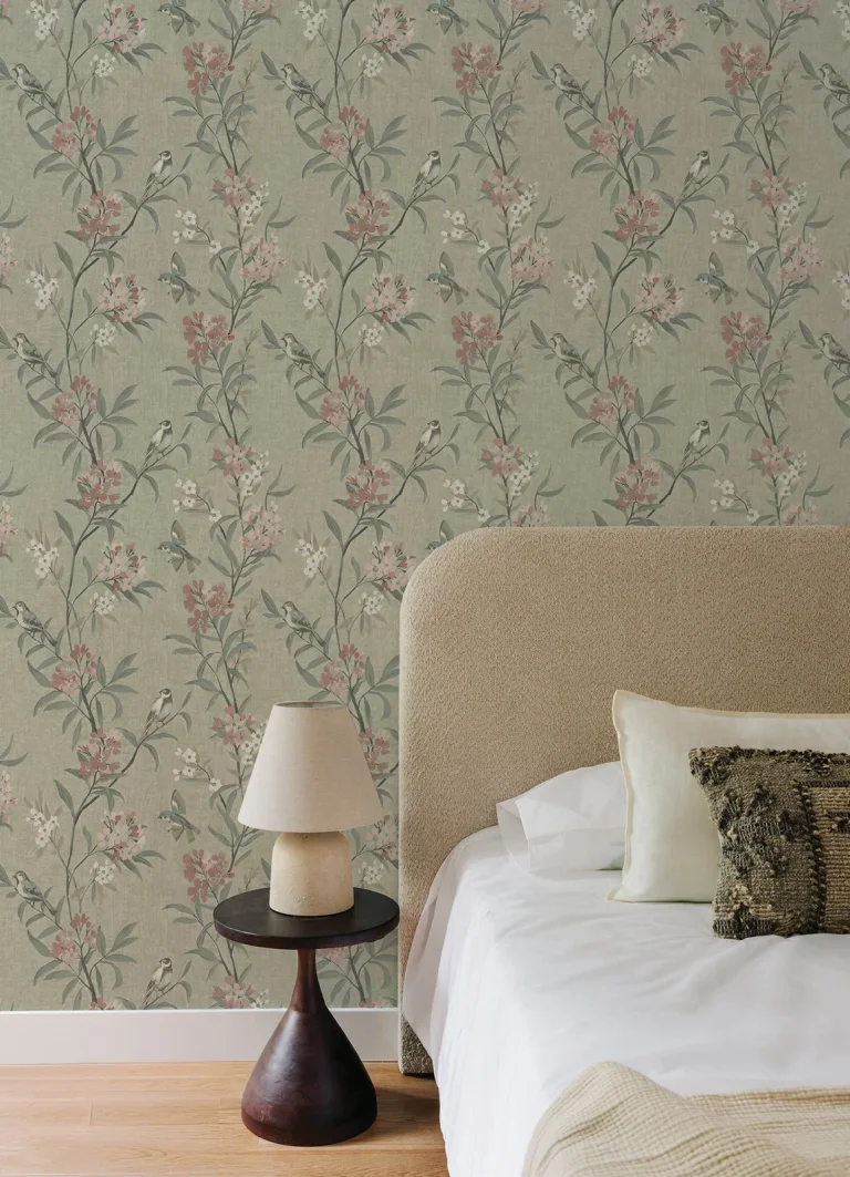 Chesapeake Tea Olive Finch Frolic Wallpaper - Green — Ảnh 5