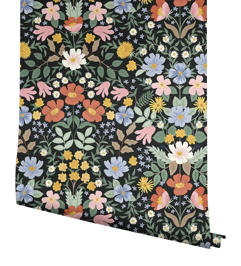 Rifle Paper Co. Bramble Garden Peel and Stick Wallpaper - Black — Ảnh 2