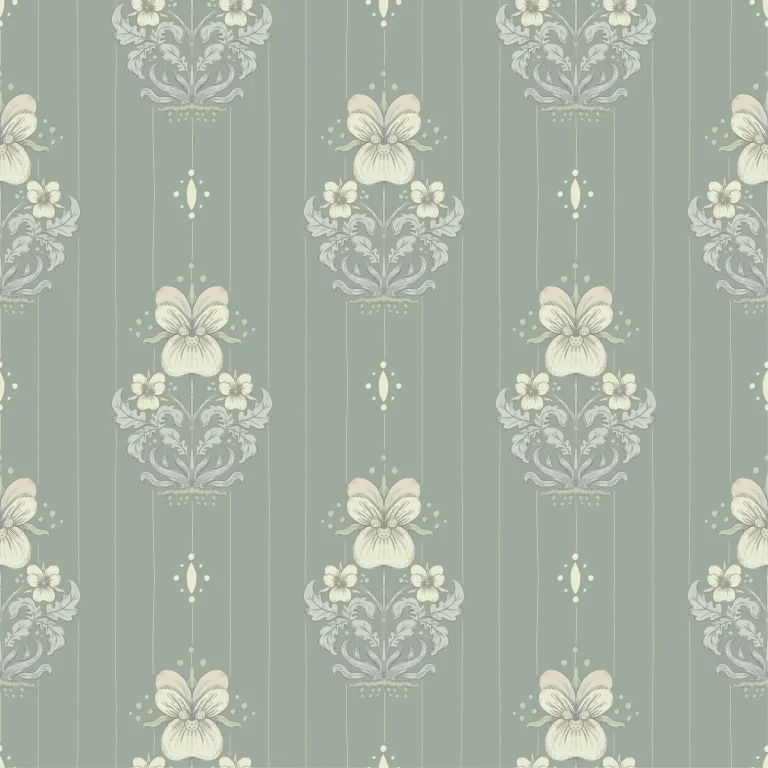Gullvie Pansies Wallpaper - Seafoam — Ảnh 3