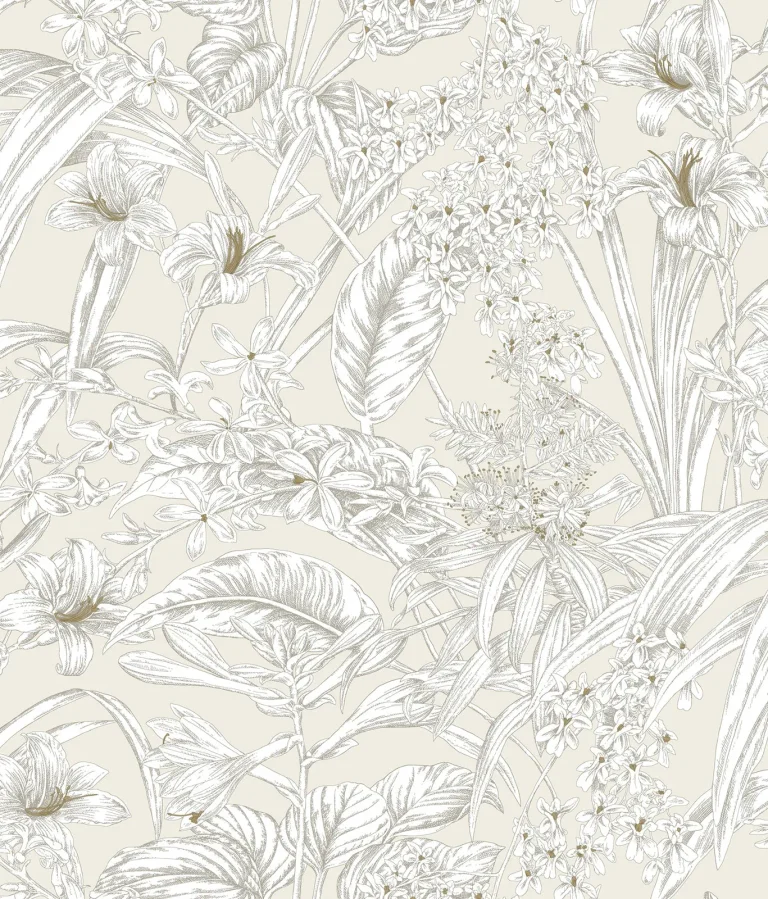 Orchid Conservatory Toile Wallpaper - Beige/Taupe — Image 6