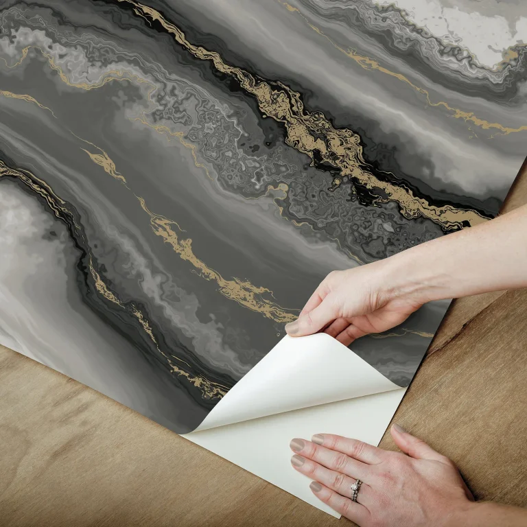 Shifting Sands Peel and Stick Wallpaper - Onyx/Gold — Ảnh 7