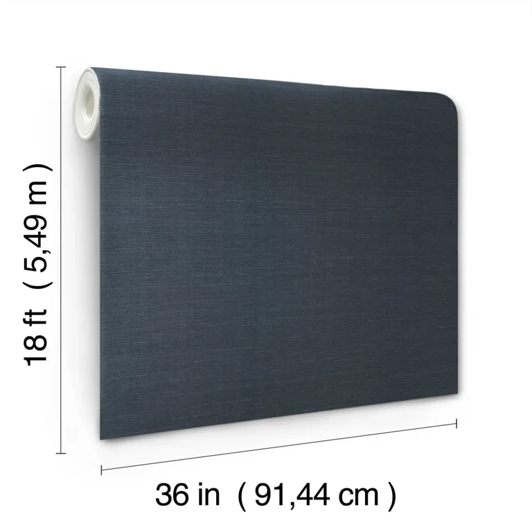 Natural Grasscloth Peel and Stick Wallpaper - Navy — Ảnh 5