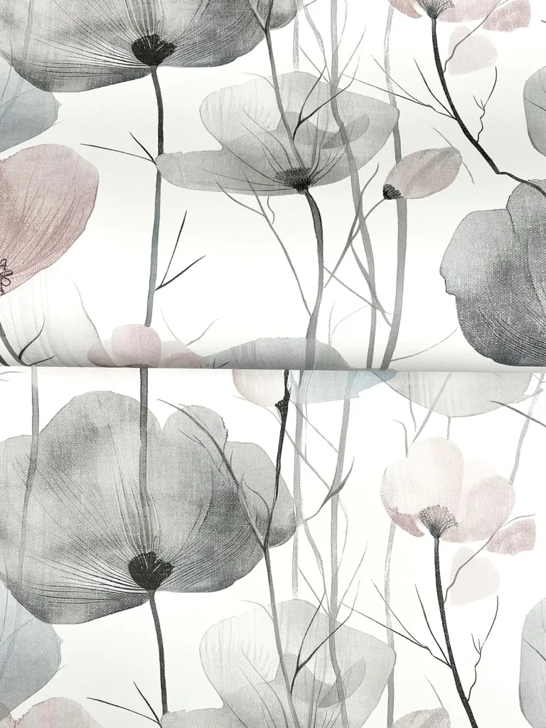 Ronald Redding Cotswolds Poppies Floral Wallpaper - Grey — Ảnh 3