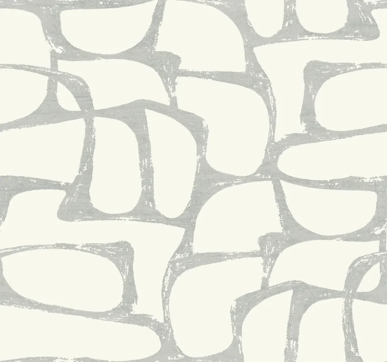 Candice Olson Craftsman Geometric Wallpaper - White & Silver — Ảnh 2