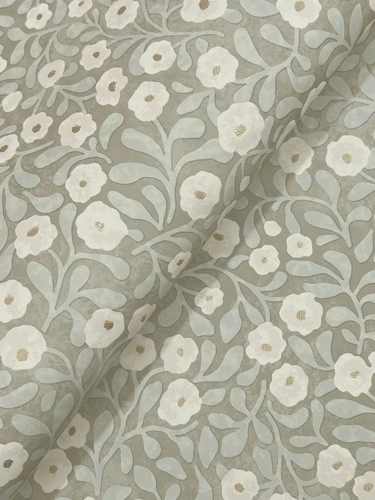 Chesapeake Poppy Trail Floral Wallpaper - Aqua — Image 6