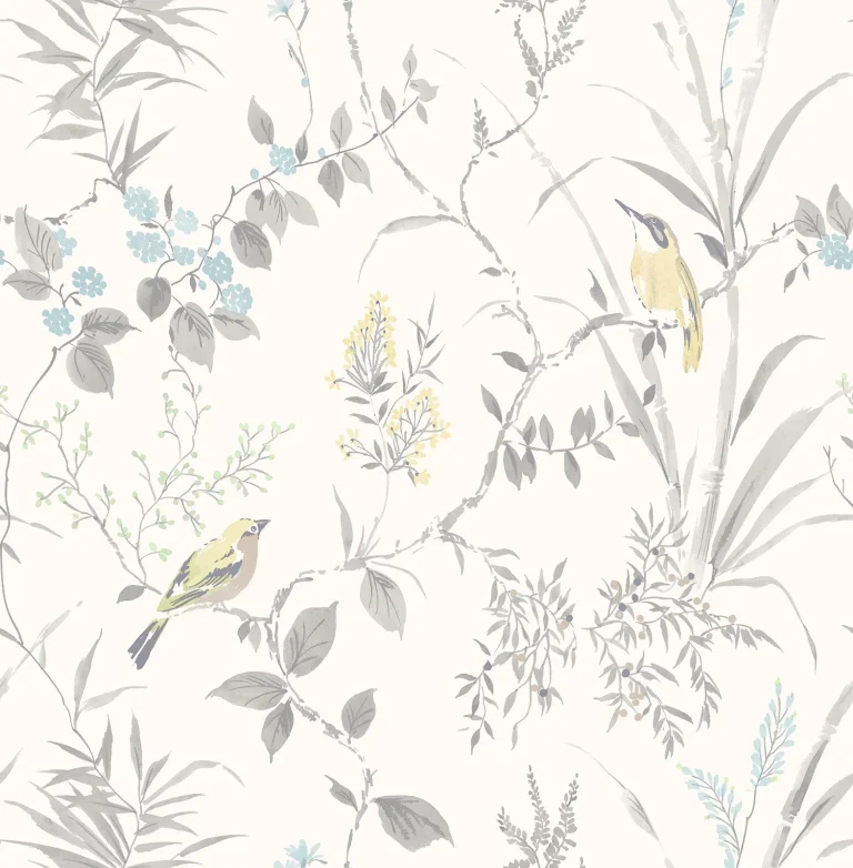 Chesapeake Imperial Garden Botanical Wallpaper - Grey — Image 2