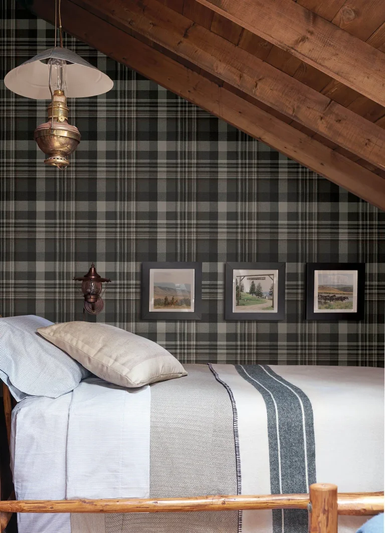 Chesapeake Dutton Plaid Wallpaper - Charcoal — Ảnh 5