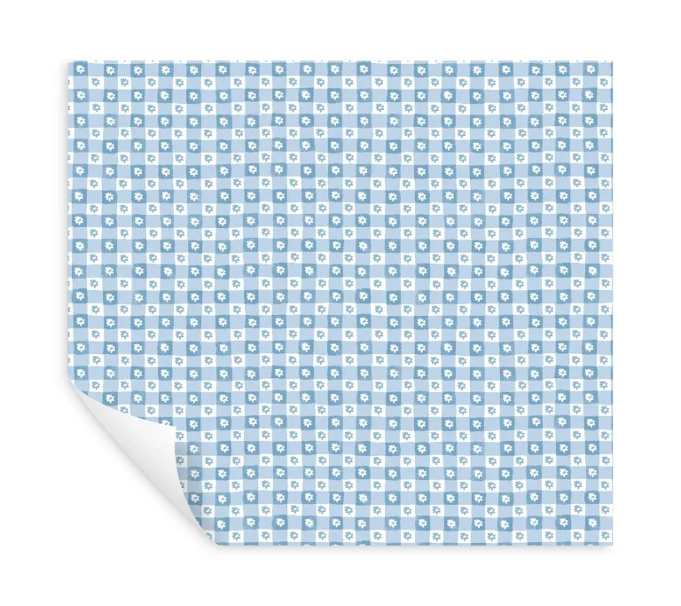 Rifle Paper Co. Daisy Gingham Floral Check Peel and Stick Wallpaper - Blue — Ảnh 2