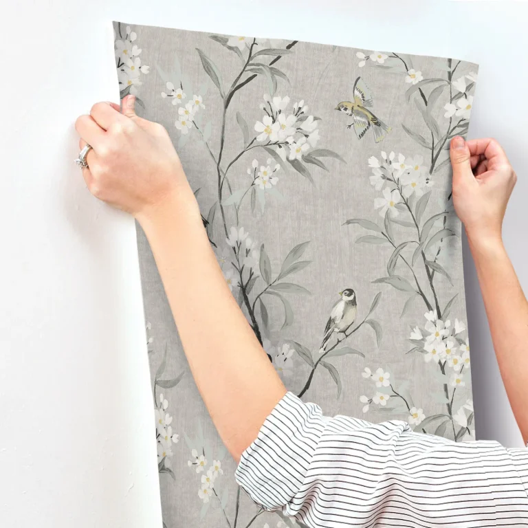Chesapeake Tea Olive Finch Frolic Wallpaper - Gray — Ảnh 3