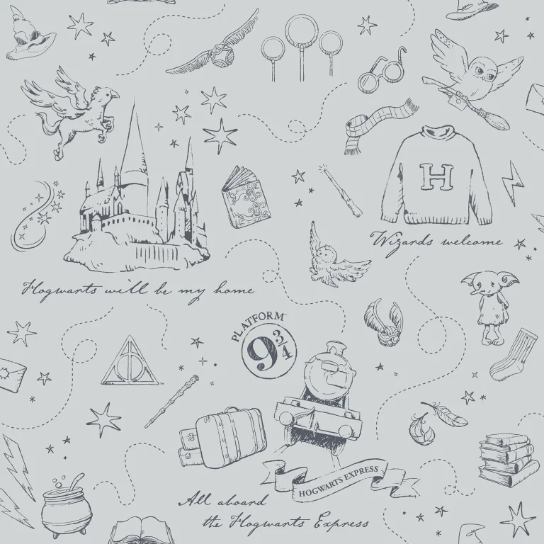 Harry Potter Magical Moments Trail Peel and Stick Wallpaper - Grey — Ảnh 4