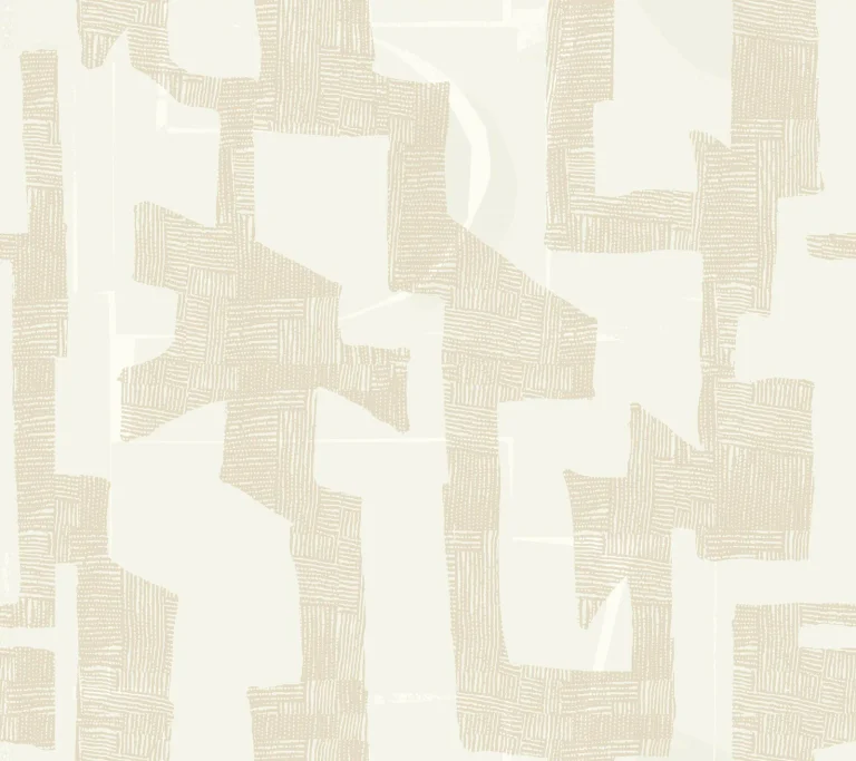 Modern Tribal Wallpaper - Caramel/Cream