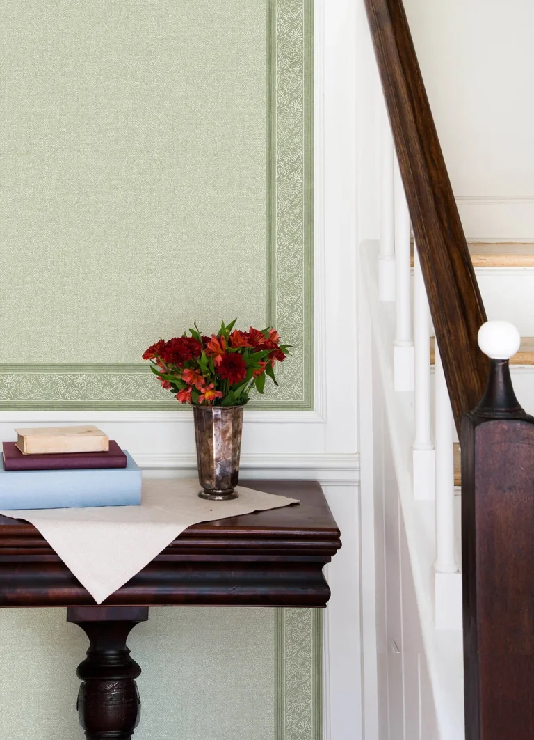 Chesapeake Carved Floral Border Trim Wallpaper Border - Green — Ảnh 3