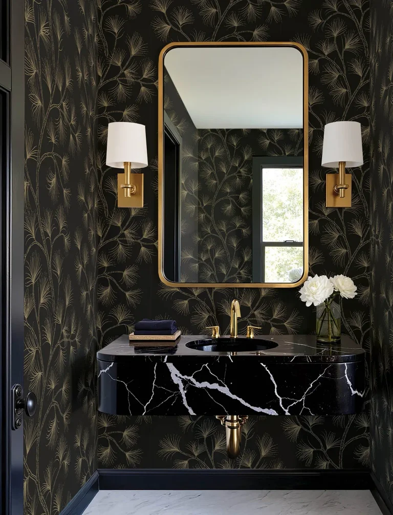 Kismine Botanical Trail Wallpaper - Black — Ảnh 4