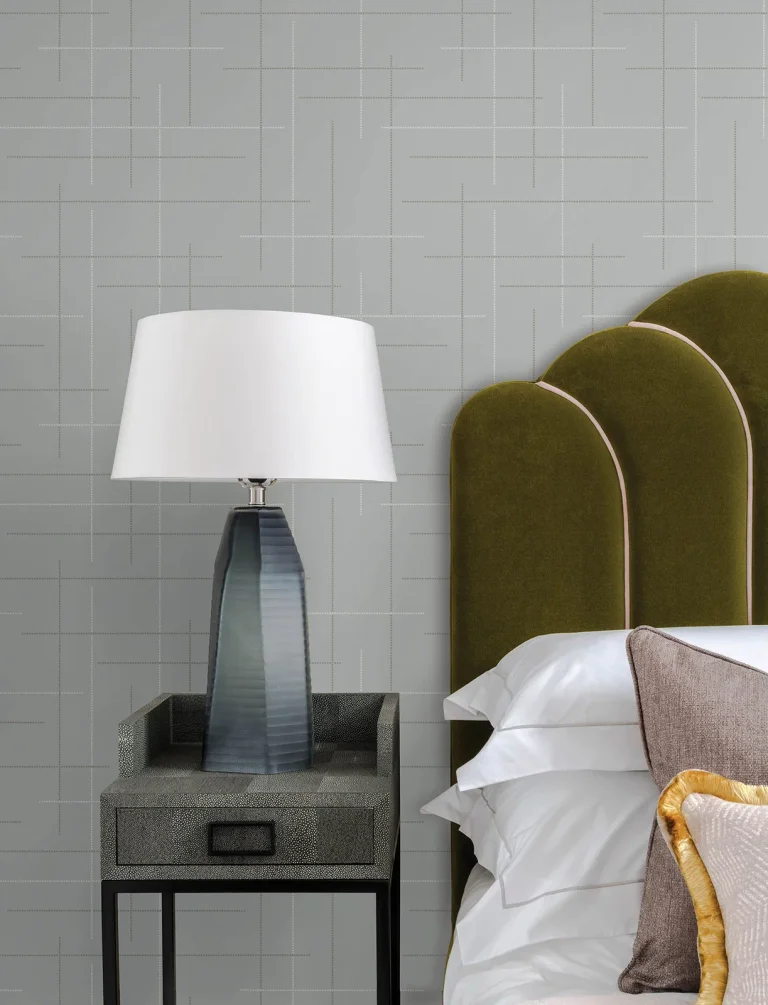 Wylie Dotted Gridlines Wallpaper - Light Blue — Ảnh 3