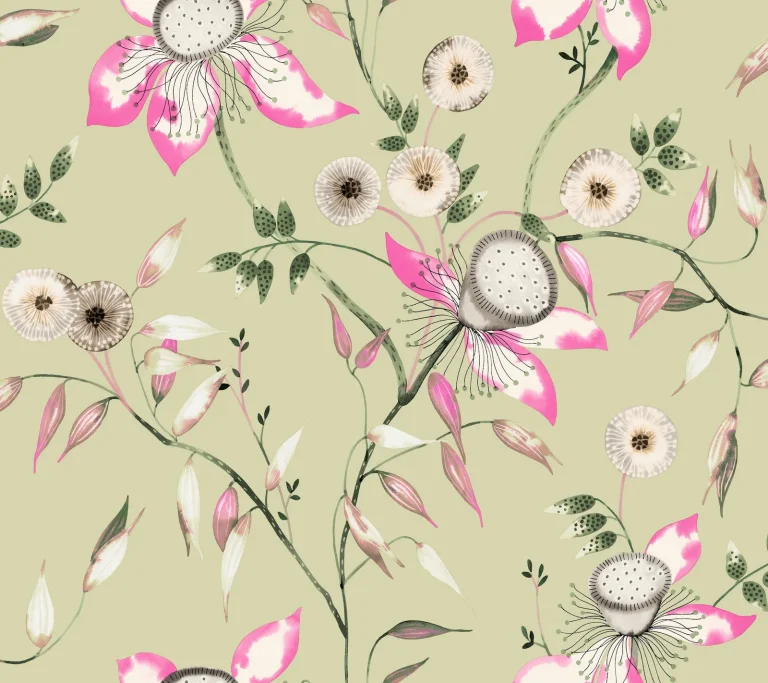 Dream Blossom Wallpaper - Light Green — Image 3