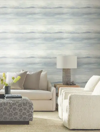 Candice Olson Soothing Mists Scenic Wallpaper - Blue Oasis