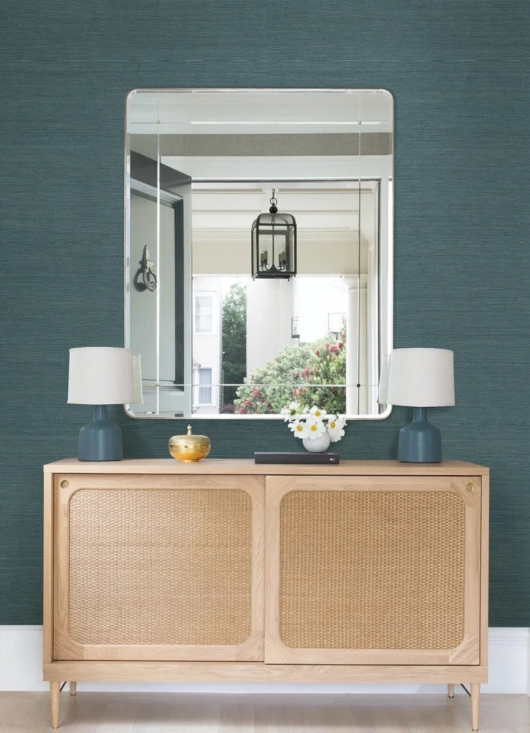 Aiko Sisal Grasscloth Wallpaper - Blue — Ảnh 5