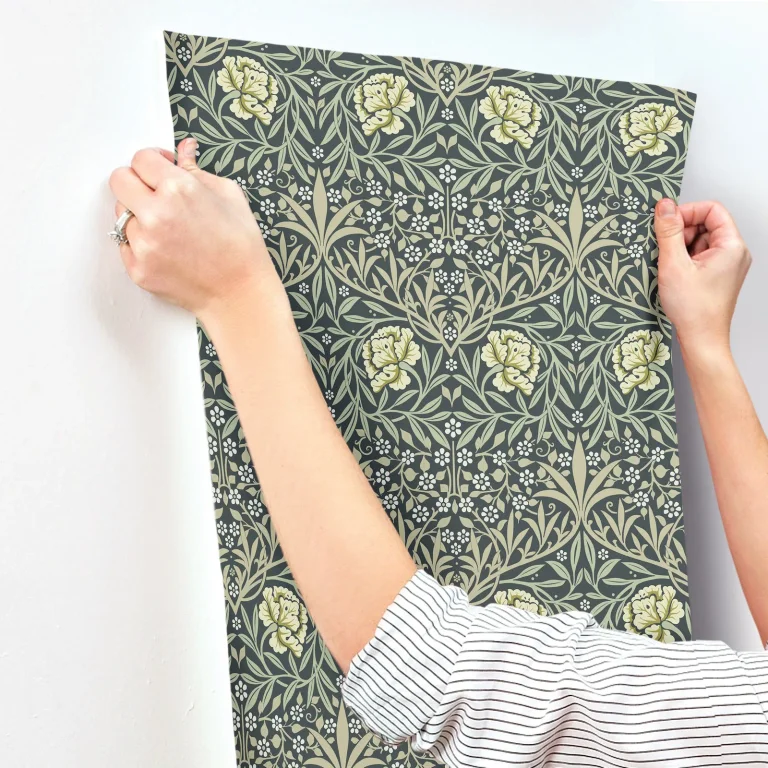 Oxford Union Floral Vines Wallpaper - Sea Green — Ảnh 2