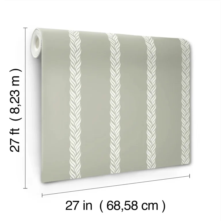 Ronald Redding Braided Stripe Wallpaper - Green — Image 5
