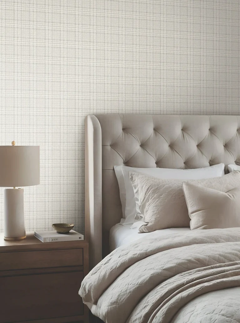 Ronald Redding Harrington Plaid Glen Check Wallpaper - Neutral — Ảnh 5