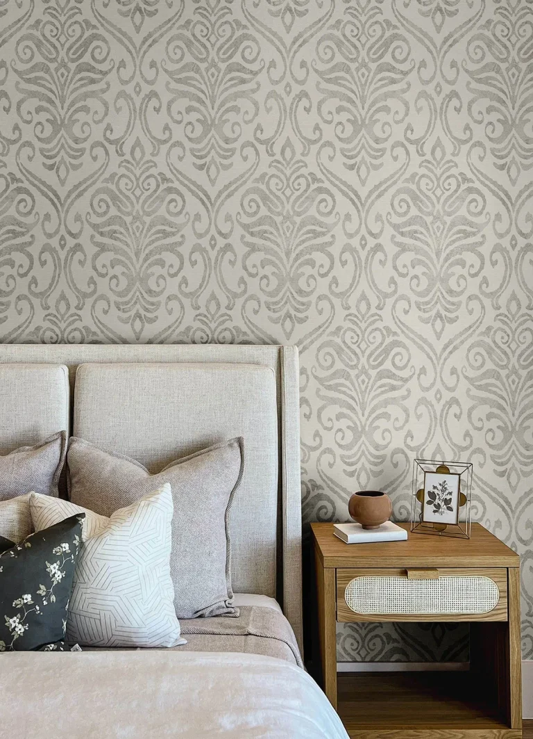 Chesapeake Adavu Damask Wallpaper - Grey — Ảnh 4