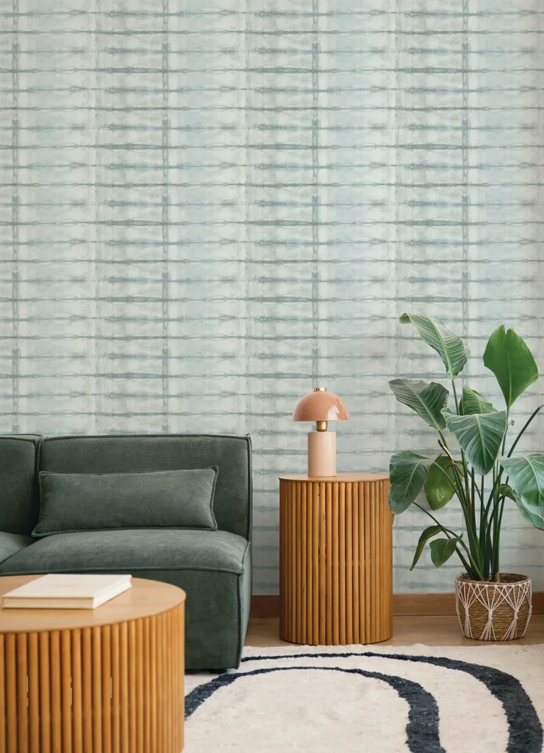 Modulus Geometric Stripe Wallpaper - Denim — Ảnh 4