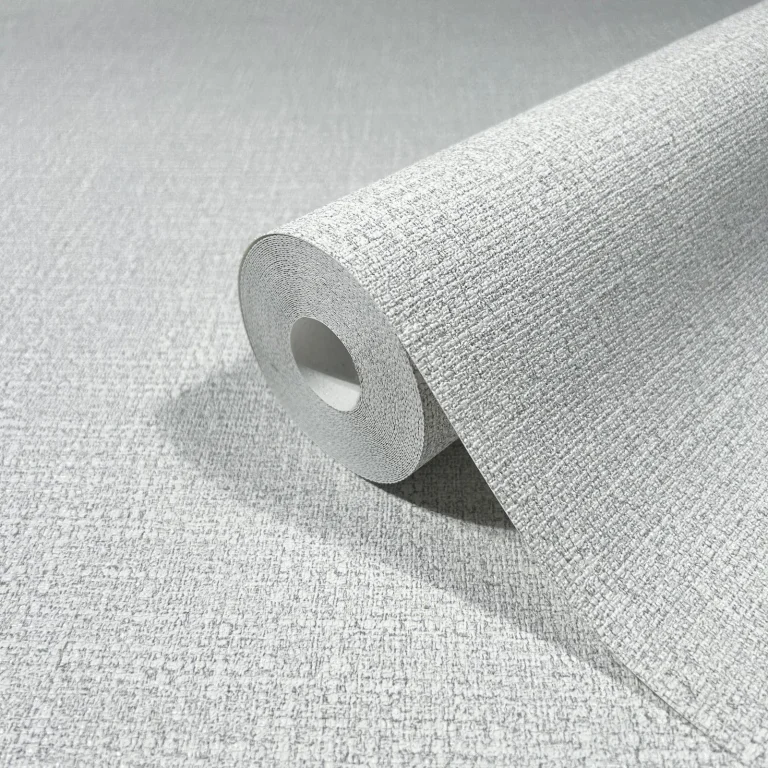 Highland Tweed Faux Fabric Wallpaper - Light Grey — Ảnh 5