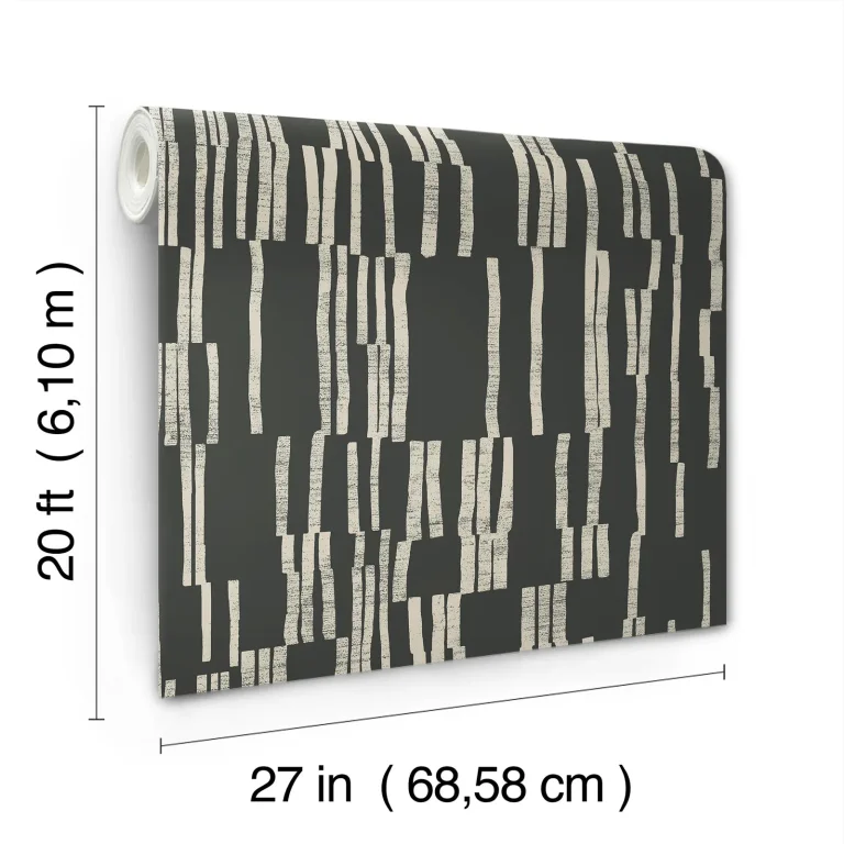 Nikki Chu Koso Peel and Stick Wallpaper - Black & Taupe — Ảnh 3