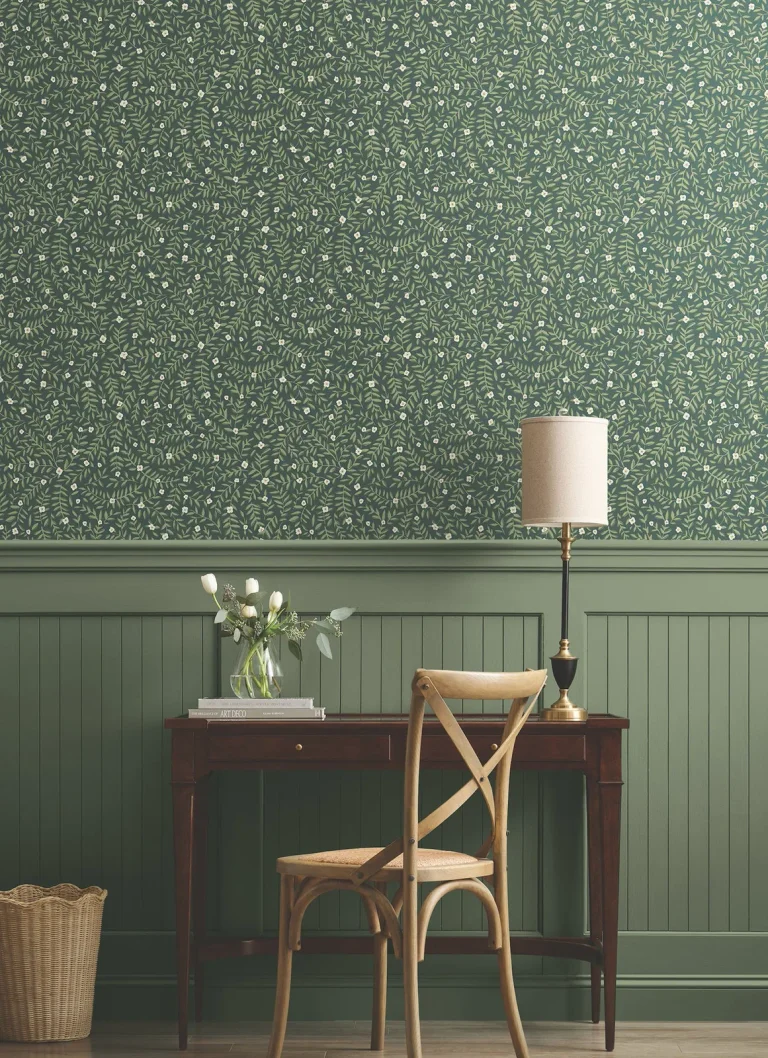 Rifle Paper Co. Elodie Petite Floral Peel and Stick Wallpaper - Evergreen — Image 2