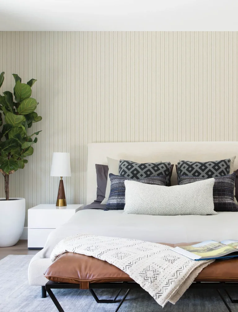 Chesapeake Harville Double Stripe Wallpaper - Beige — Ảnh 6