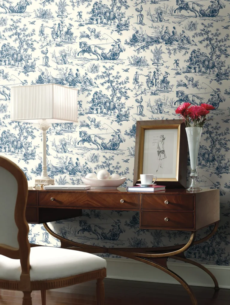 Seasons Toile Wallpaper - Navy — Ảnh 8