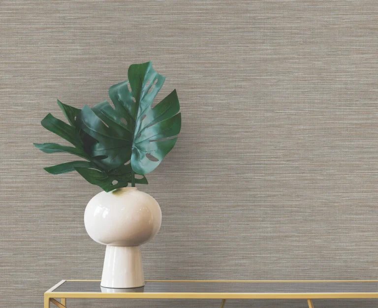 Winn Faux Grasscloth Wallpaper - Chestnut — Image 4