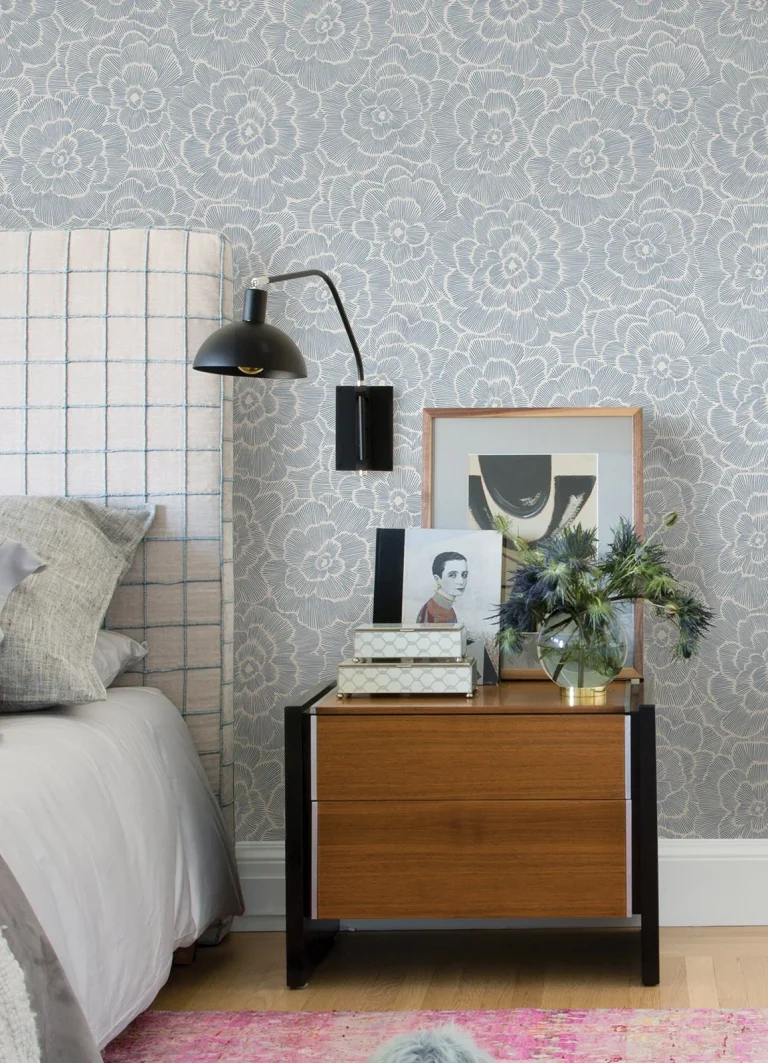 Periwinkle Textured Floral Wallpaper - Blue — Ảnh 4