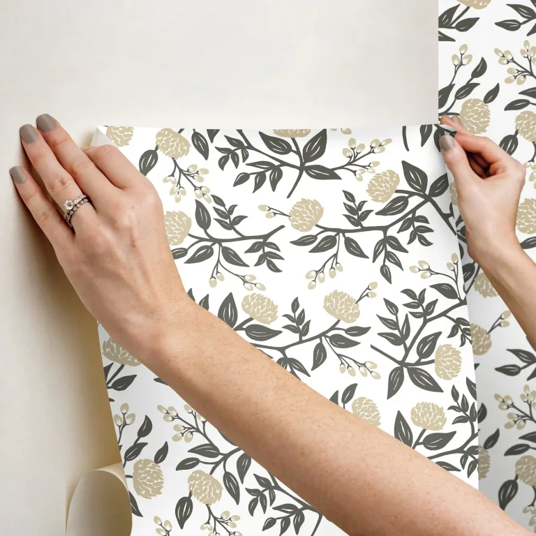 Rifle Paper Co. Peonies Floral Peel and Stick Wallpaper - Gold — Ảnh 6