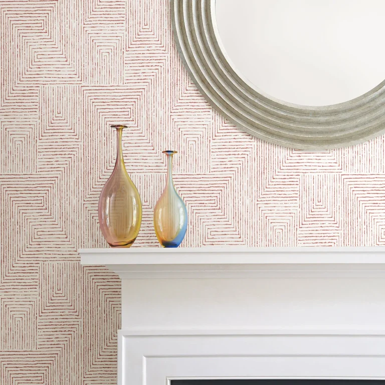 Merritt Geometric Wallpaper - Red — Ảnh 3