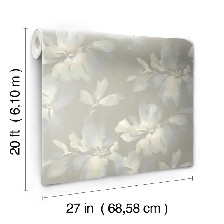 Candice Olson Midnight Blooms Peel and Stick Wallpaper - Lt. Blue/Grey — Ảnh 6