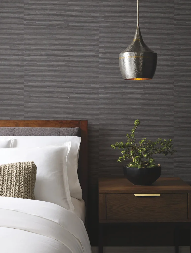 Ribbon Bamboo Wallpaper - Black/Silver — Ảnh 4