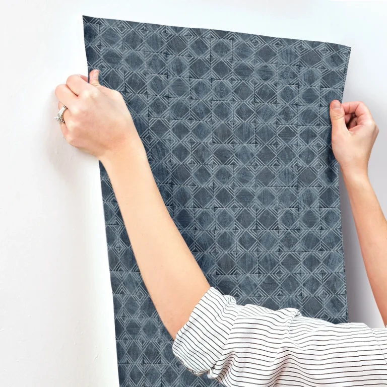 Chesapeake Button Block Geometric Wallpaper - Navy
