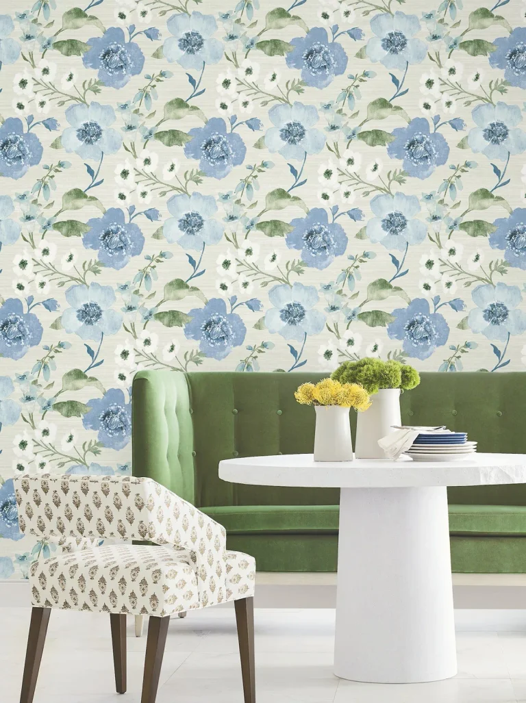 Evelyn Floral Wallpaper - Blue — Ảnh 4