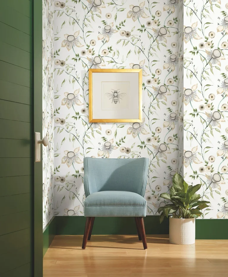 Dream Blossom Wallpaper - White/Green — Ảnh 6