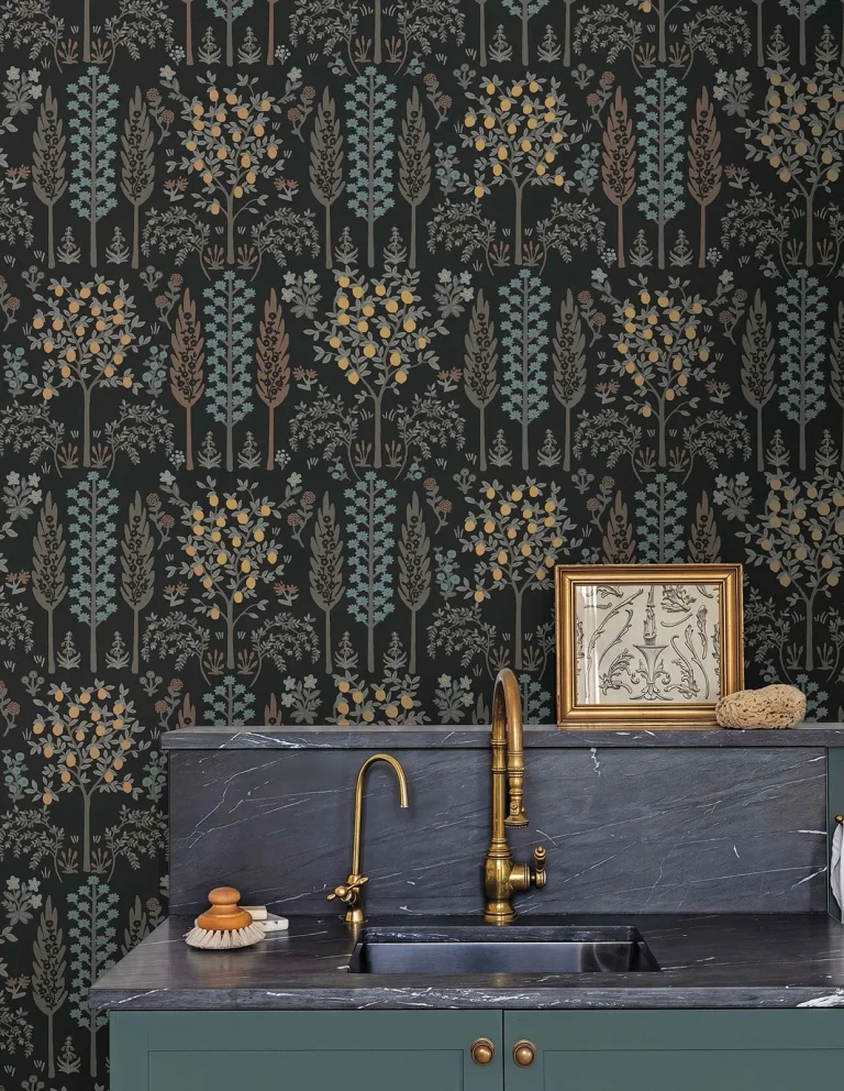 Rifle Paper Co. Fenna Wallpaper - Black — Ảnh 5